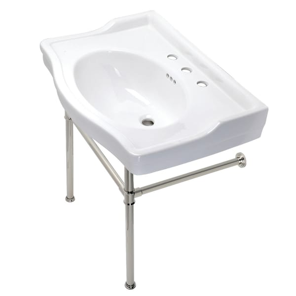 Kingston Brass VPB33086ST 30-Inch Console Sink with Stainless Steel Legs, Polished Nickel VPB33086ST - main